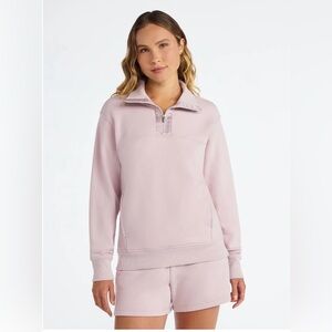 Avia Women's Soft Pink Half-Zip Sweatshirt